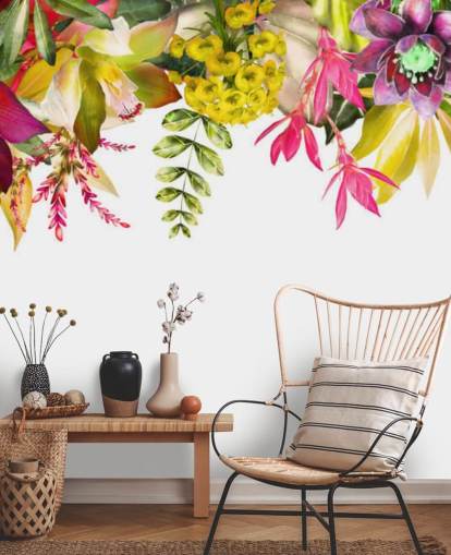 tropische bloemen hangend behang