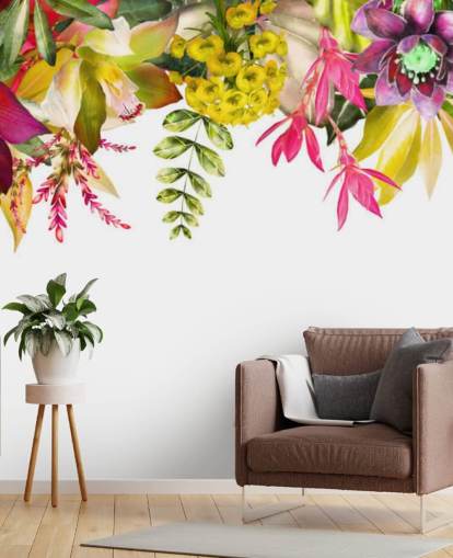 papel pintado de flores tropicales papel pintado de flores tropicales