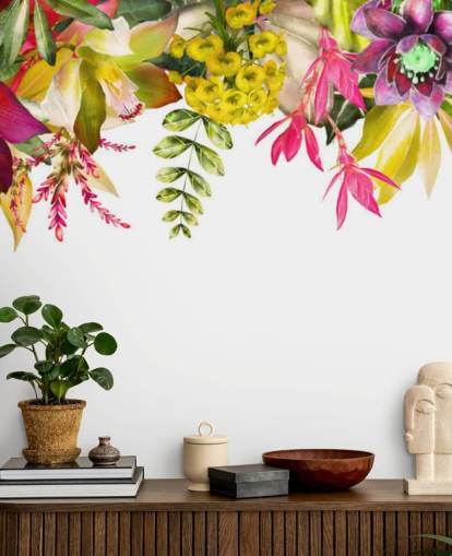 tropiska blommor hängande tapeter