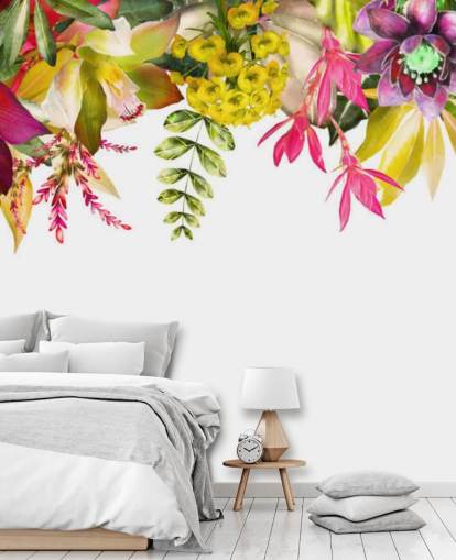 papel pintado de flores tropicales