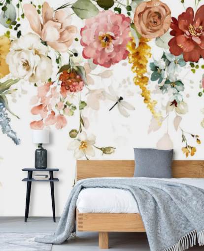 papier peint de fleurs aux tons pastel