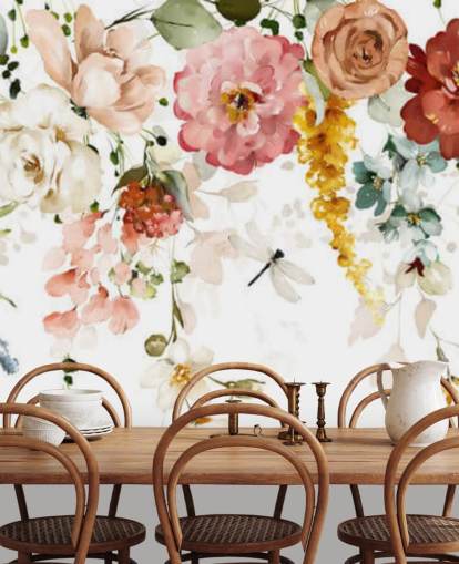 hengende pastell tonet blomster tapet hengende pastell tonet blomster tapet