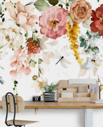 hængende pastel tonet blomster tapet hængende pastel tonet blomster tapet