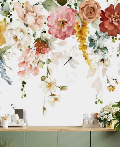 hanging pastel toned flowers wallpaper hanging pastel toned flowers wallpaper