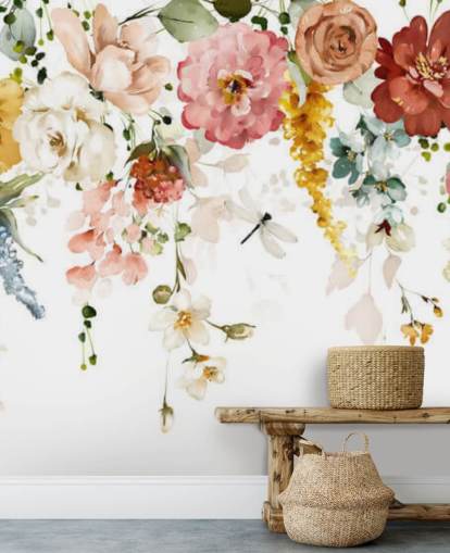 papel de parede pendurado flores em tons pastel papel de parede pendurado flores em tons pastel