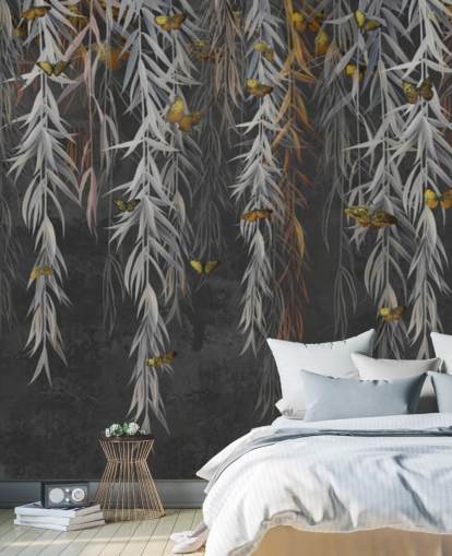 Fondos de dark leaves and butterflies