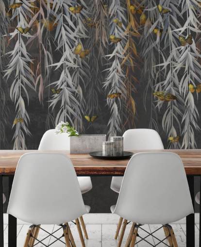 dark leaves and butterflies wallpaper dark leaves and butterflies wallpaper