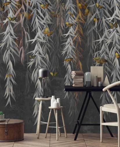 Fondos de dark leaves and butterflies