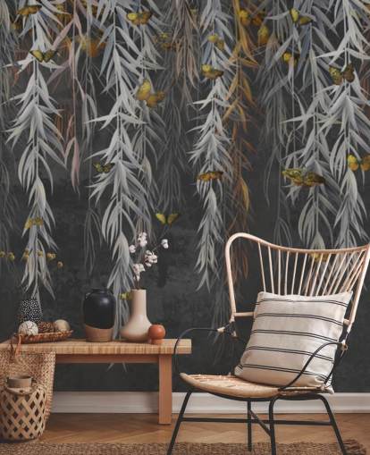 Fondos de dark leaves and butterflies