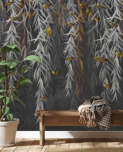 Fondos de dark leaves and butterflies