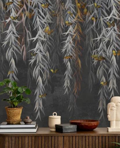 Fondos de dark leaves and butterflies