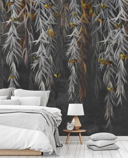 dark leaves and butterflies wallpaper dark leaves and butterflies wallpaper