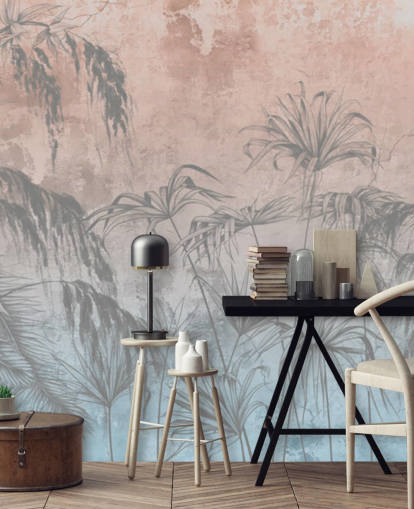 pink and blue palm trees wallpaper