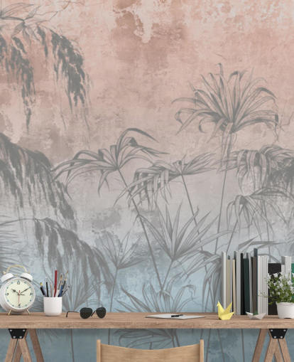 pink and blue palm trees wallpaper