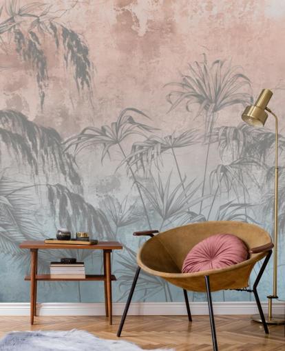 pink and blue palm trees wallpaper