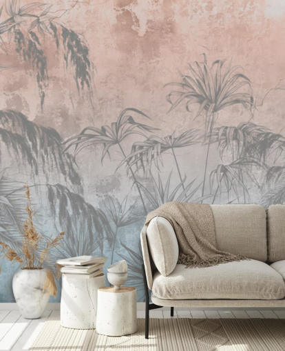 pink and blue palm trees wallpaper