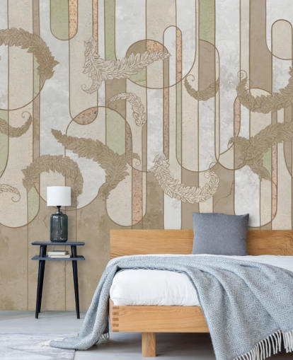 neutral brun art deco tapet