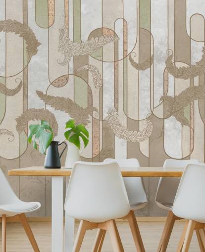 neutral brun art deco tapet