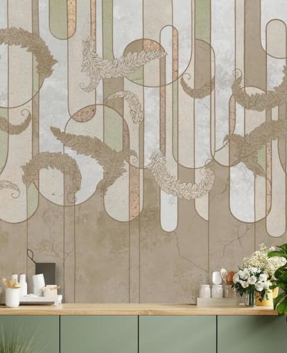 neutraal bruin art deco behang neutraal bruin art deco behang