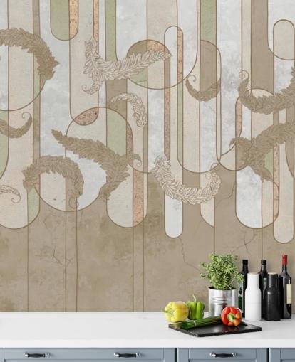 neutrale braune Art Deco Tapete neutrale braune Art Deco Tapete