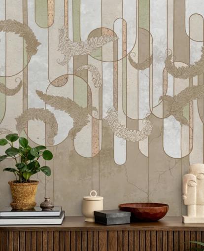 nøytral brun art deco tapet nøytral brun art deco tapet