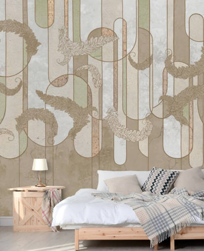 neutrale braune Art Deco Tapete neutrale braune Art Deco Tapete