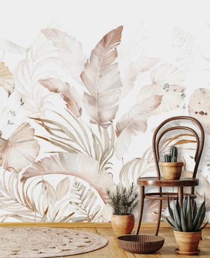 neutral palm leaves wallpaper neutral palm leaves wallpaper