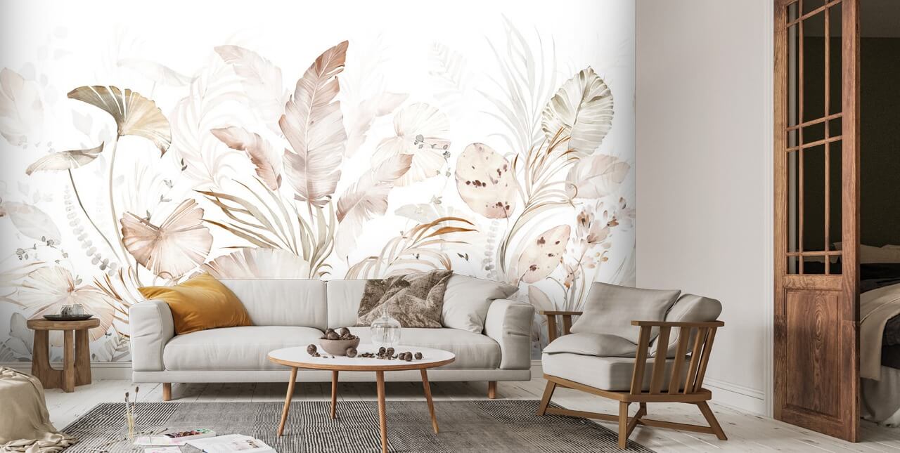 Neutral Jungle Wallpaper Wallsauce US