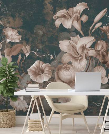 dusty pink flowers against dark background wallpaper dusty pink flowers against dark background wallpaper