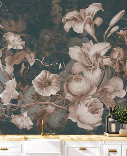 flores rosadas polvorientas sobre fondo oscuro papel pintado flores rosadas polvorientas sobre fondo oscuro papel pintado