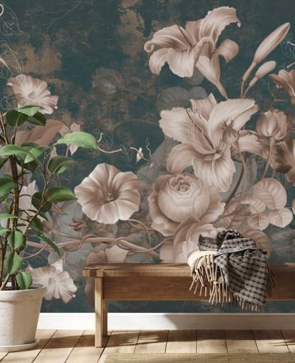 dusty pink flowers against dark background wallpaper dusty pink flowers against dark background wallpaper