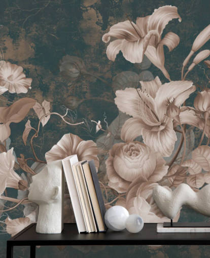 flores rosadas polvorientas sobre fondo oscuro papel pintado flores rosadas polvorientas sobre fondo oscuro papel pintado