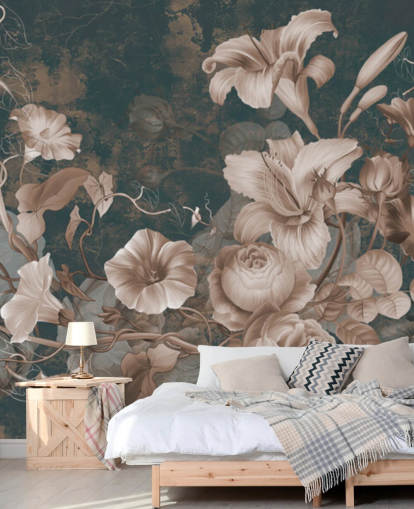 dusty pink flowers against dark background wallpaper dusty pink flowers against dark background wallpaper