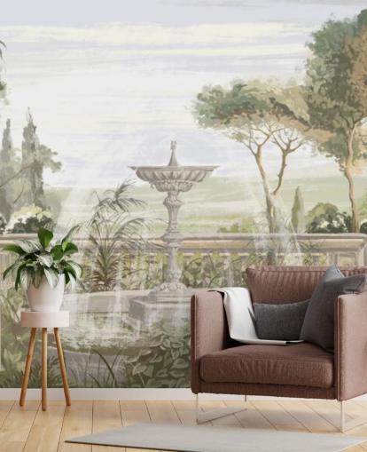 salie groen tuinbehang