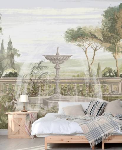 carta da parati giardino verde salvia