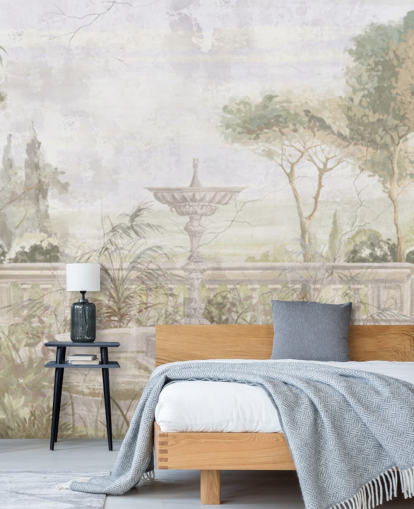 lysegrøn alderen haven maleri tapet