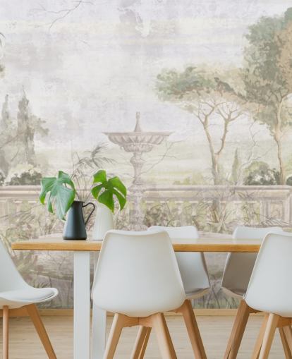 papier peint de peinture de jardin vieilli vert clair