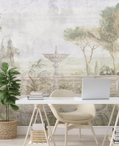 light green aged garden painting wallpaper light green aged garden painting wallpaper