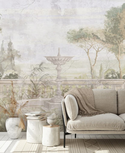 light green aged garden painting wallpaper light green aged garden painting wallpaper