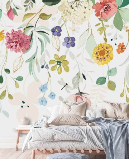 colourful floral wallpaper