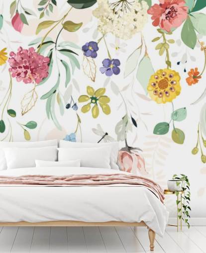 kleurrijk bloemenbehang