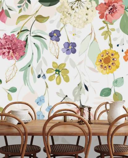 papier peint floral coloré