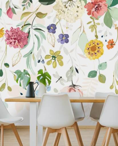 farverige blomster tapet farverige blomster tapet