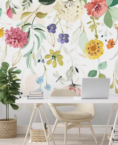 colourful floral wallpaper