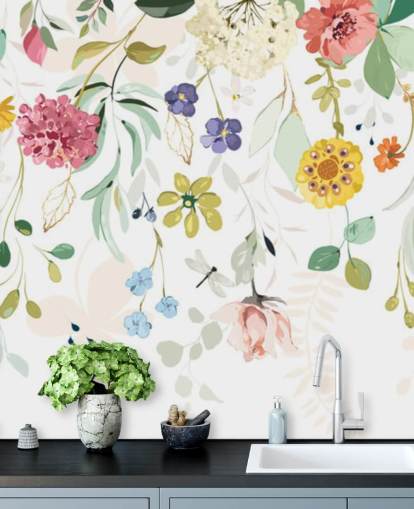 colorful floral wallpaper