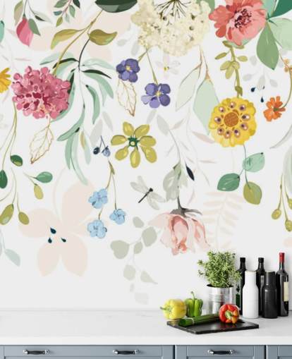 farverige blomster tapet farverige blomster tapet