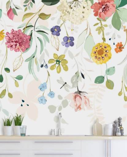 färgglada blommor tapeter