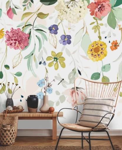 colourful floral wallpaper