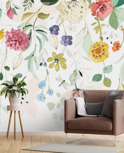 colourful floral wallpaper
