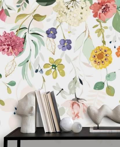 papier peint floral coloré